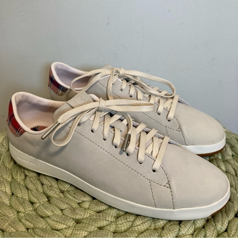 NEW Cole Haan Grandpro Panelled Gray Lace Up Tennis Sneakers Size 9